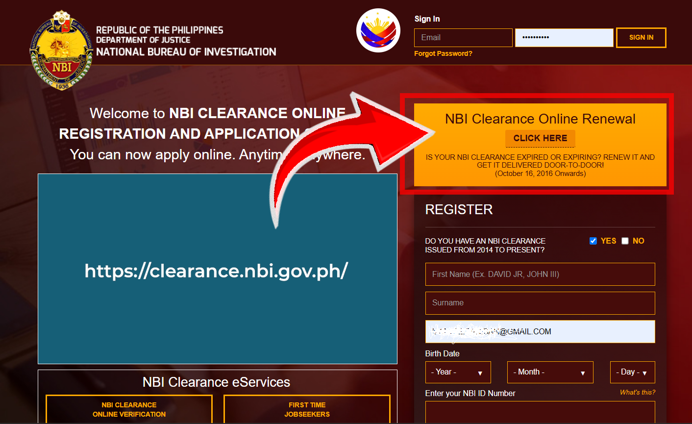 NBI RENEWAL ONLINE HOMEPAGE nbi renewal NBI RENEWAL ONLINE APPLICATION STEP BY STEP GUIDE NBI RENEWAL ONLINE HOMEPAGE