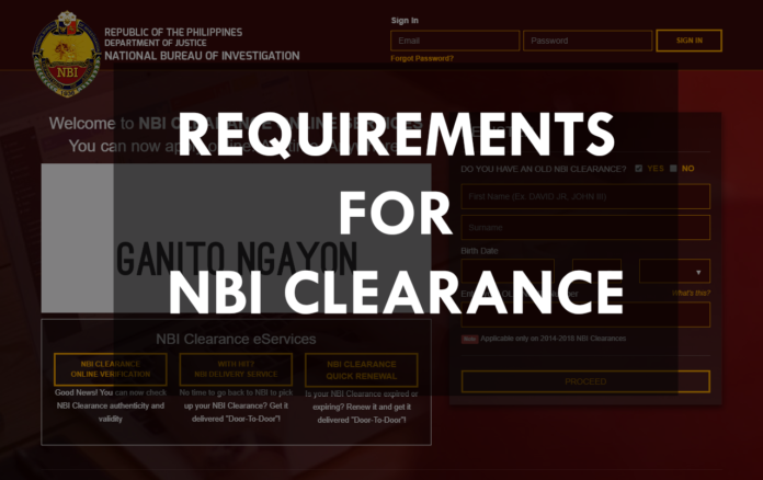 REQUIREMENTS FOR NBI CLEARANCE ONLINE