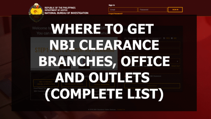 WHERE TO GET NBI CLEARANCE BRANCHES (COMPLETE LIST)
