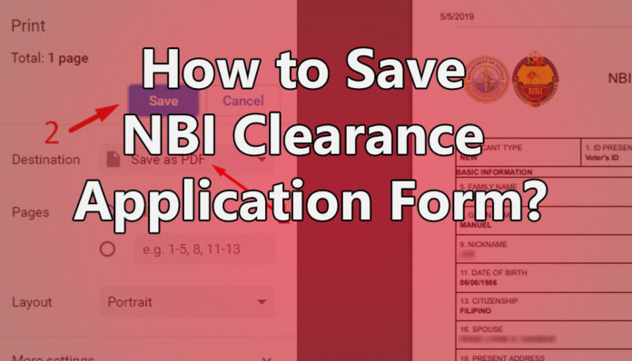 SAVE YOUR NBI CLEARANCE ONLINE APPLICATION FORM