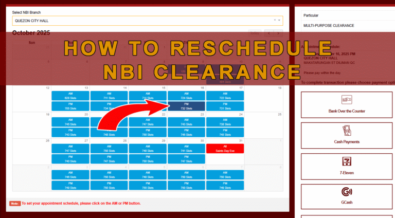 HOW TO RESCHEDULE NBI CLEARANCE APPOINTMENT