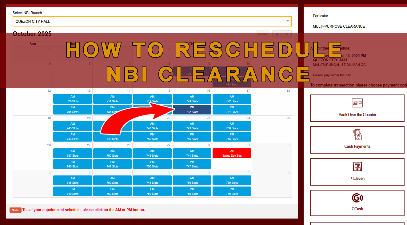 HOW TO RESCHEDULE NBI CLEARANCE APPOINTMENT