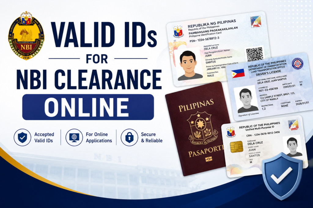 List of Valid IDs for NBI Clearance Online