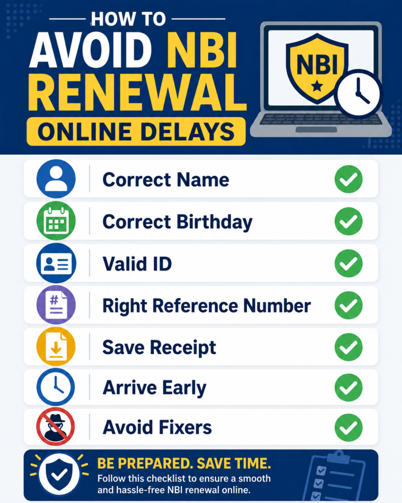 How to avoid NBI renewal online delays