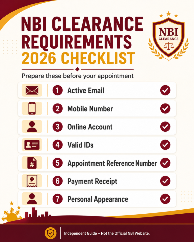 NBI Clearance requirements 2026 checklist