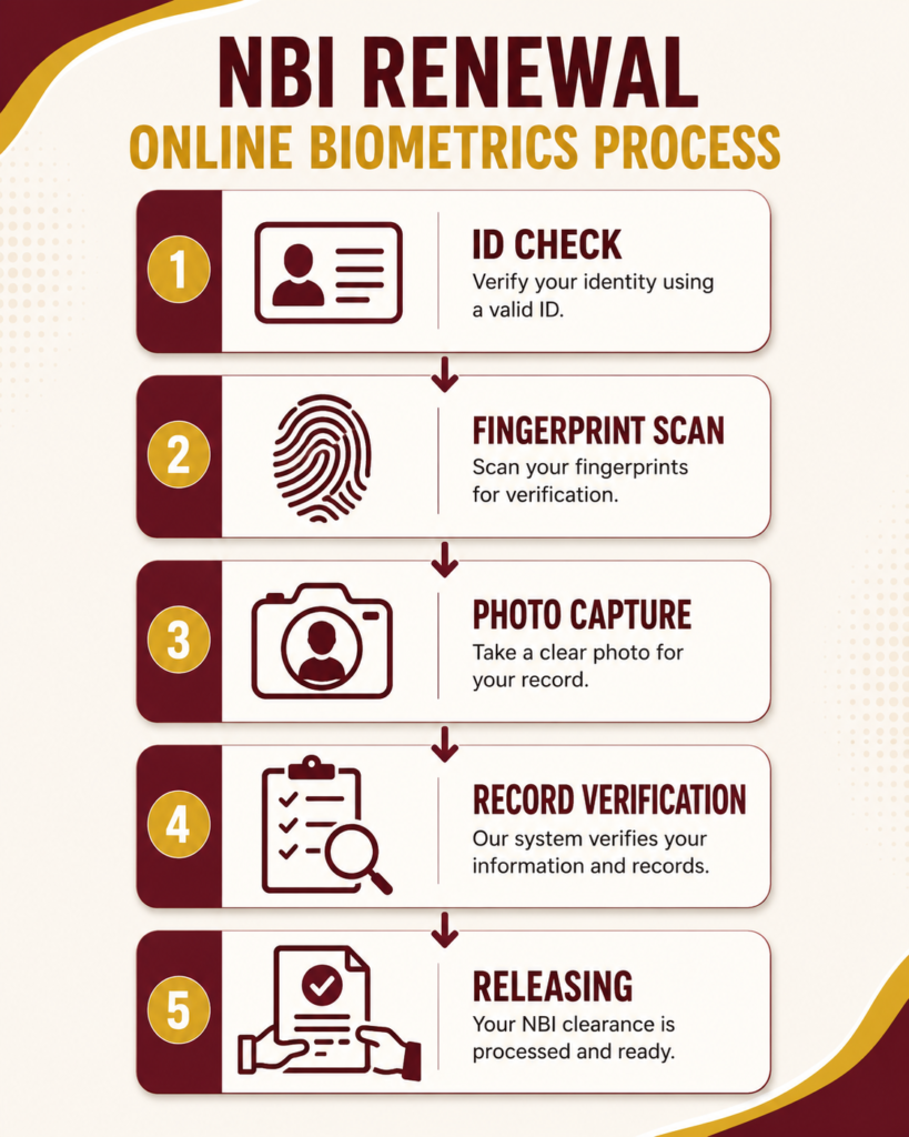 NBI renewal online biometrics process