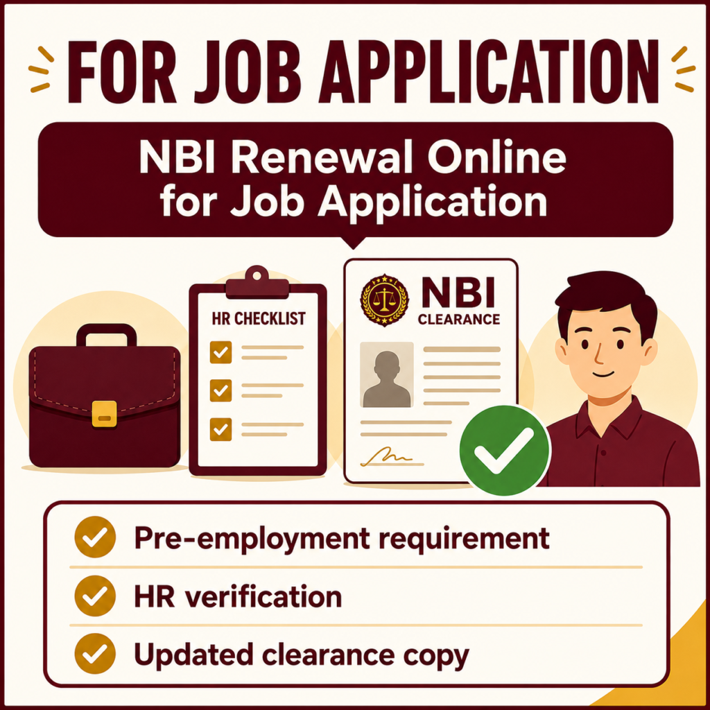 NBI renewal online for job application