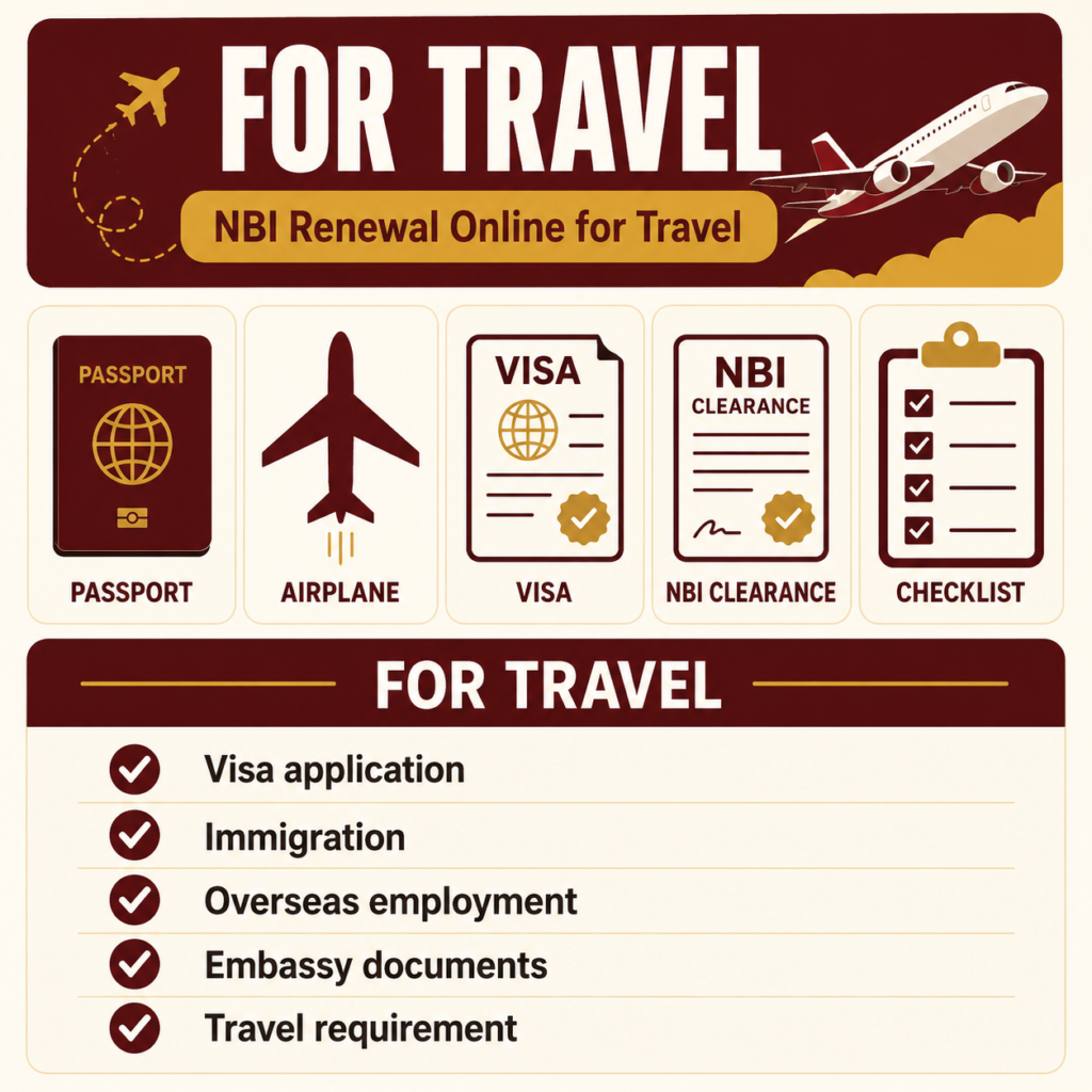 NBI renewal online for travel requirements