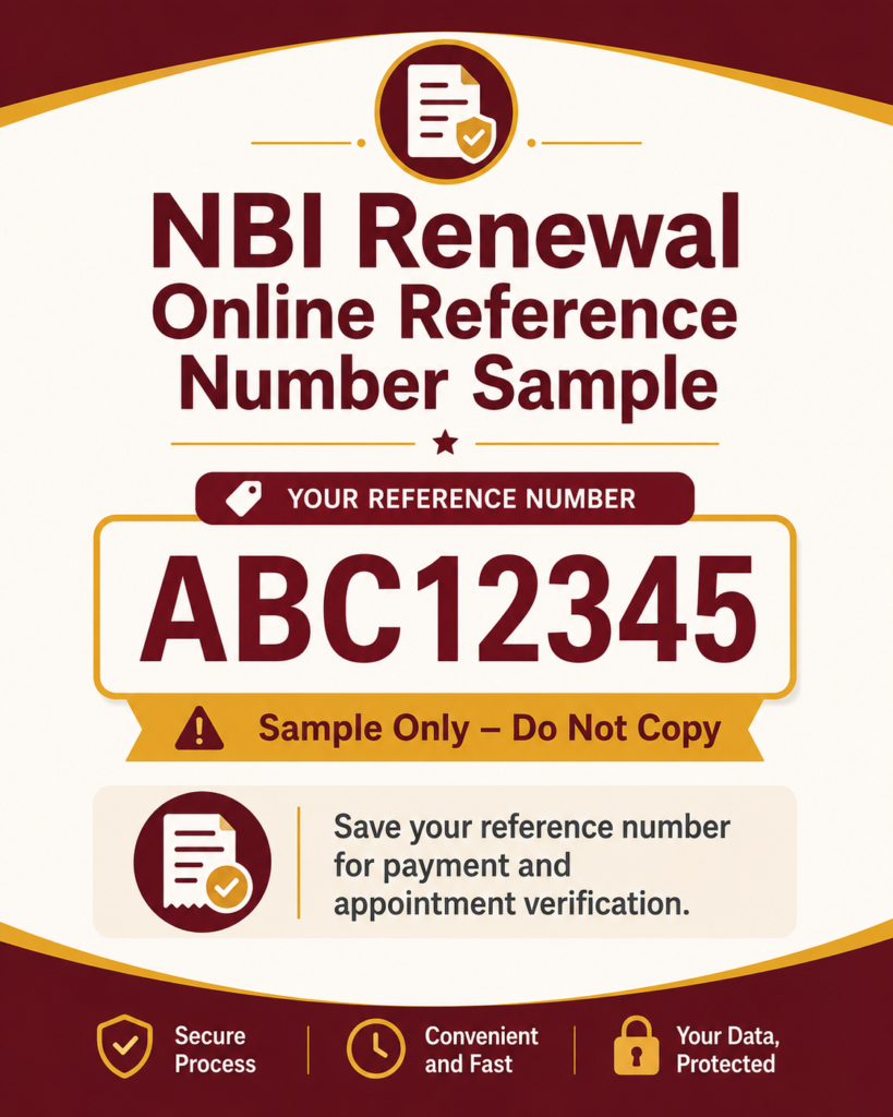 NBI renewal online reference number sample