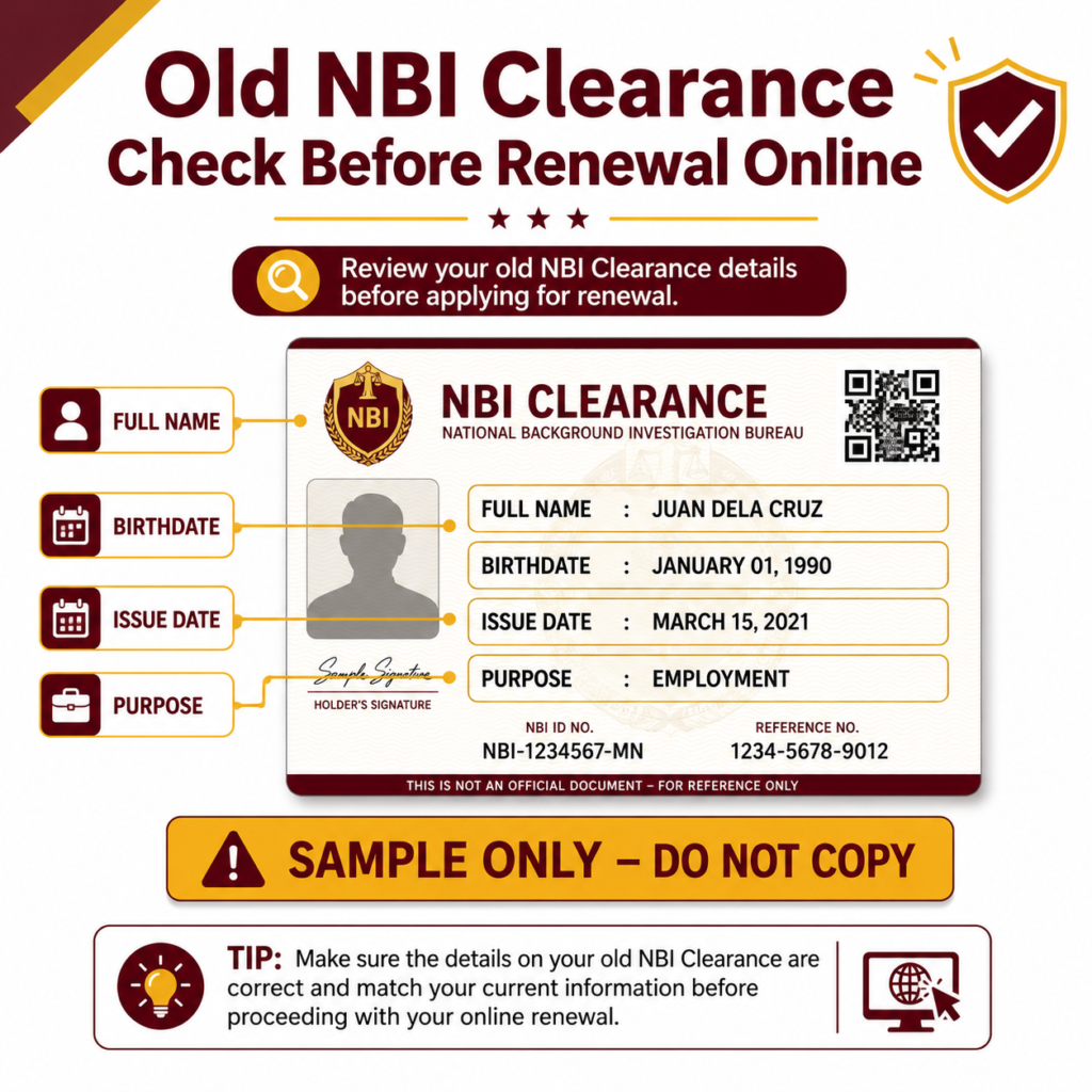 Old NBI Clearance check before renewal online